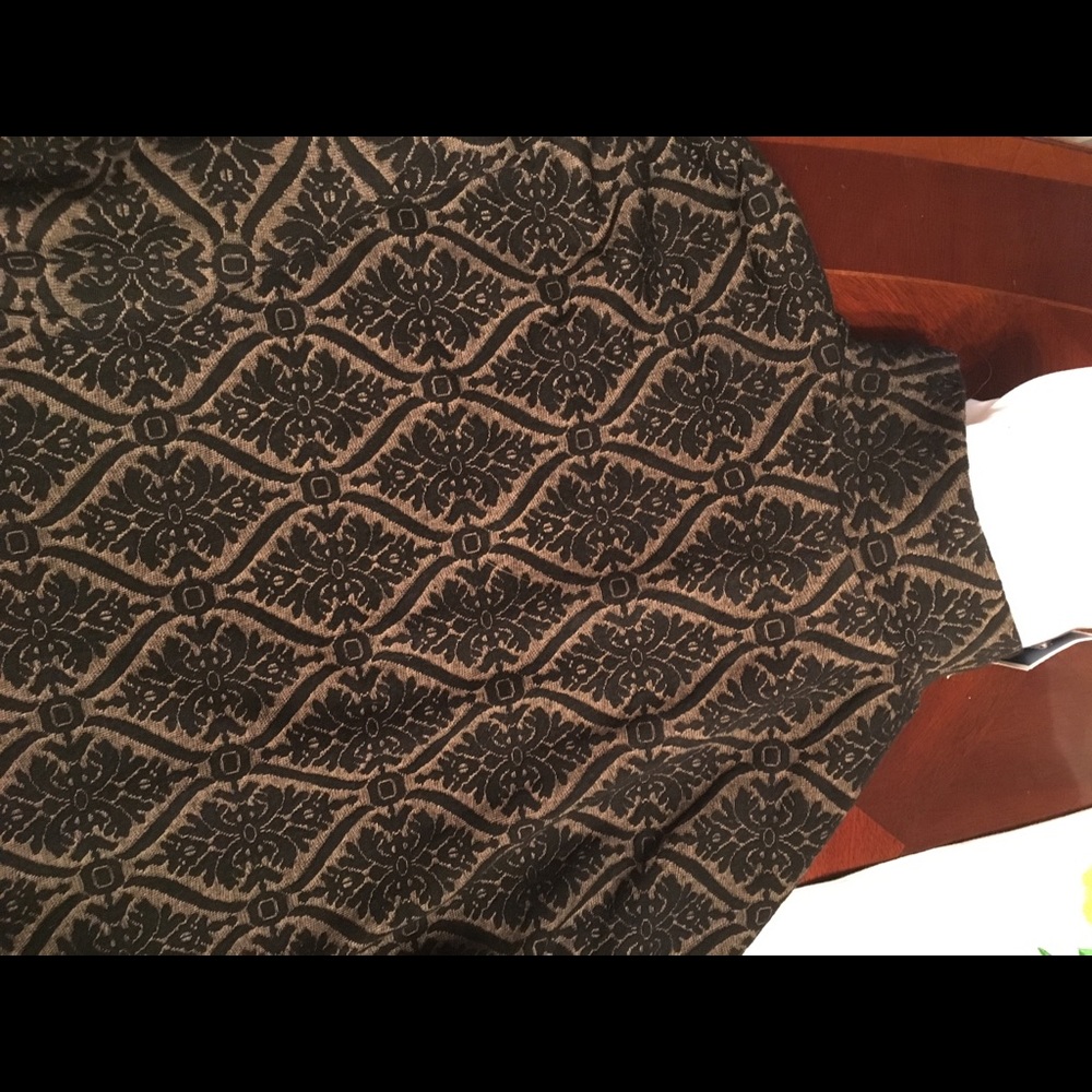 NWT mock turtle neck black and taupe